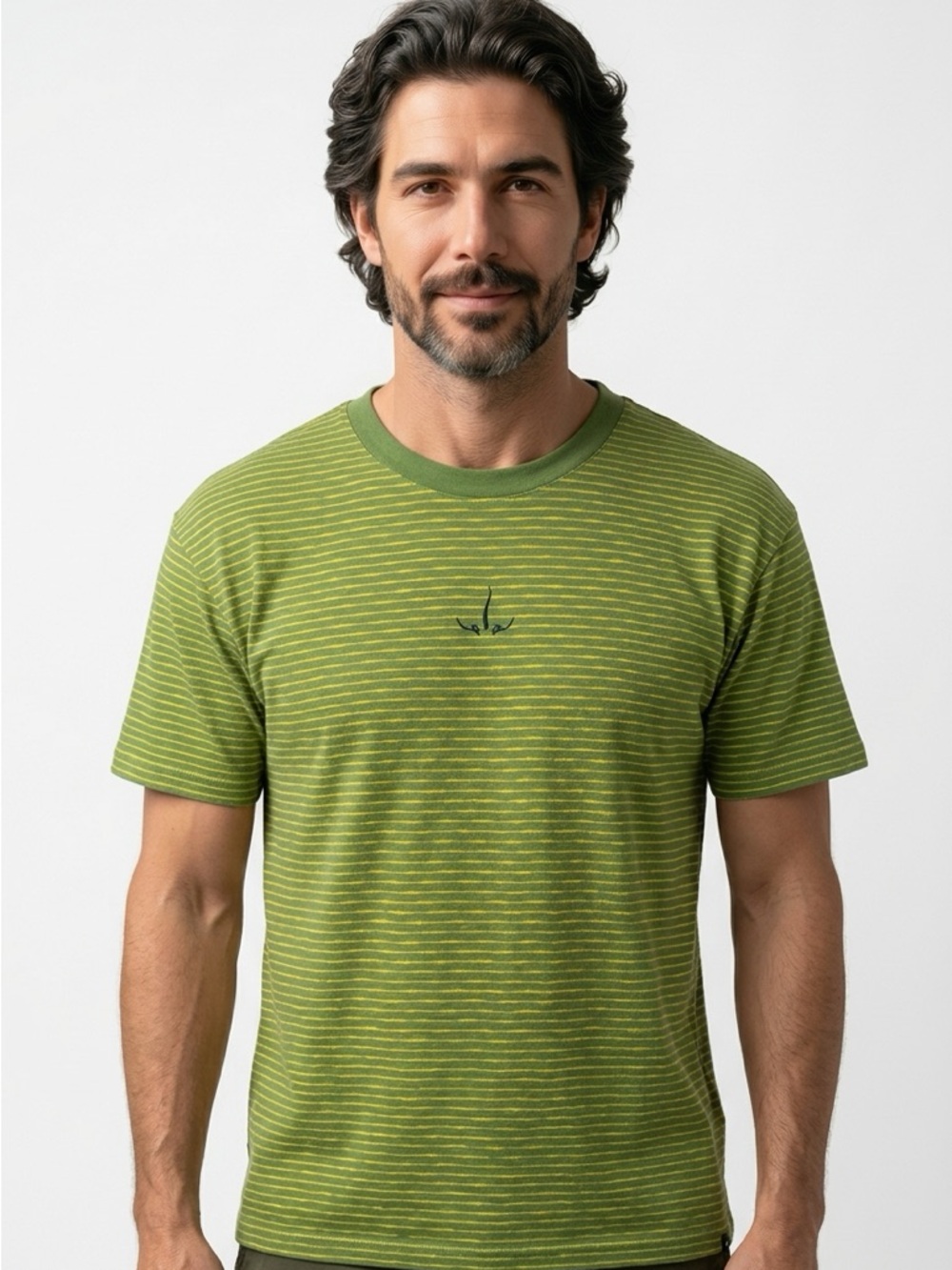 PRANA | NEW Paxton Green Striped Crewneck T-Shirt Men’s Size Medium